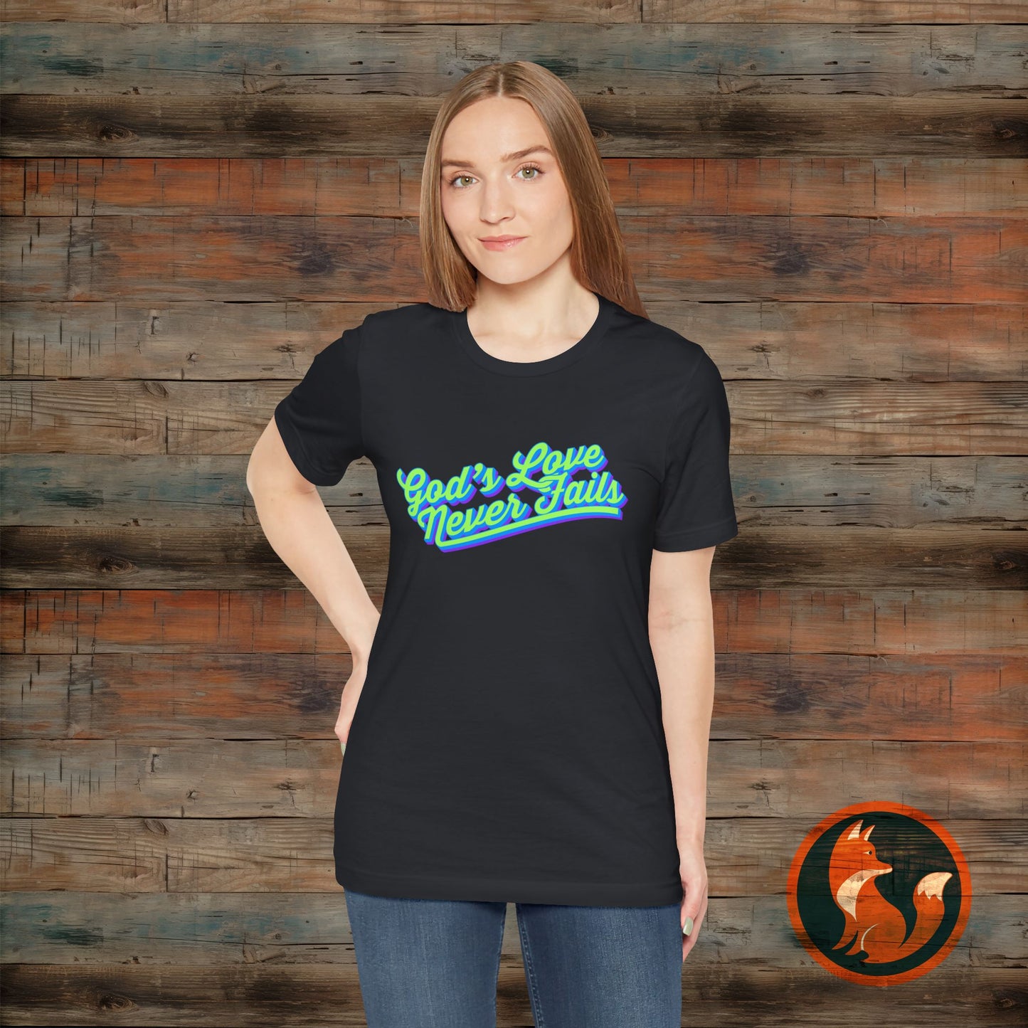 God's Love Never Fails Unisex Tee, Faith-Based Shirt, Religious Apparel, Inspirational T-Shirt, Christian Gifts, Everyday Comfort