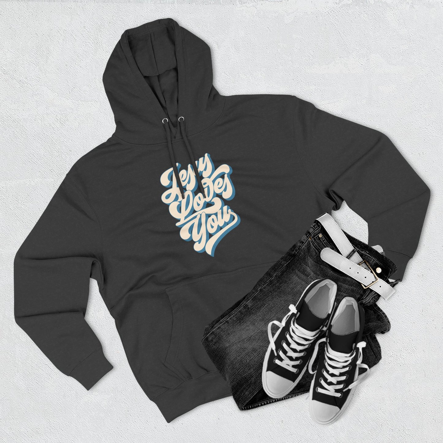 Jesus Loves You Fleece Hoodie - Perfect for Fall and Winter, Casual Wear, Comfortable Fashion, Every Day Essentials