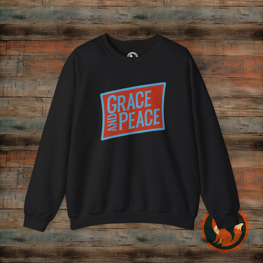 Unisex Crewneck Sweatshirt - Grace and Peace, Cozy Gift, Inspirational Apparel, Fall Fashion, Everyday Wear, Relaxed Style