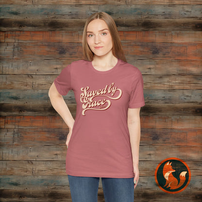 Saved by Grace Unisex Tee, Casual Faith Shirt, Inspirational T-shirt, Christian Apparel, Gift for Believers