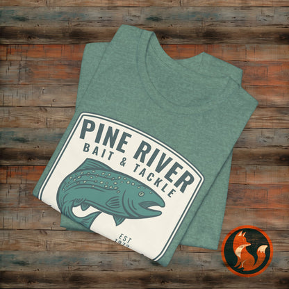 Pine River Fishing Tee - Perfect for Outdoors Enthusiasts, Great for Summer, Father's Day, Fishing Trips, or Just Casual Wear