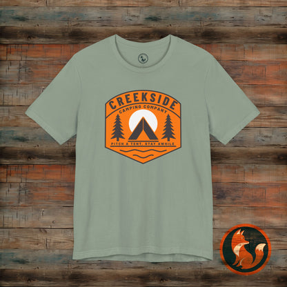 Creekside Camping Unisex Tee - Adventure Vibes, Outdoor Excursions, Nature Lover Gift, Summer Campwear, Hiking Apparel, Travel Shirt