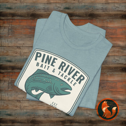 Pine River Fishing Tee - Perfect for Outdoors Enthusiasts, Great for Summer, Father's Day, Fishing Trips, or Just Casual Wear