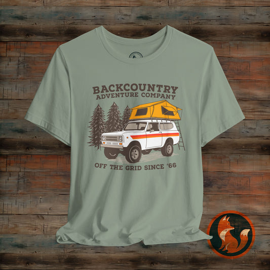 Backcountry Adventure Company Tee, Vintage Camping Shirt, Outdoor Enthusiast Gift, Unisex Graphic Tee, Travel Lover Apparel