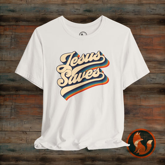 Stylish Jesus Saves Tee, Faith-Based Tee, Unisex Graphic Shirt, Everyday Comfort, Perfect Gift for Believers