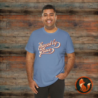 Saved by Grace Unisex Tee, Casual Faith Shirt, Inspirational T-shirt, Christian Apparel, Gift for Believers