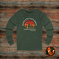 Unisex Jersey Long Sleeve Tee - "Never Stop Exploring" Adventure Shirt, Hiking Apparel, Travel Gift, Outdoor Clothing, Nature Lover Tee
