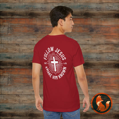 Faith-Inspired Unisex Tee - Follow Jesus Design, Christian Apparel, Inspirational Shirt, Gift for Believers, Religious Tee