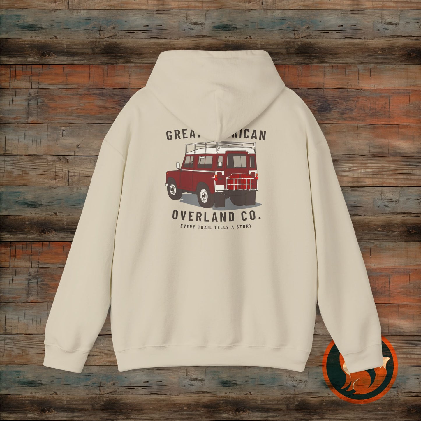 Great American Overland Hoodie - Adventure Sweater for Road Trips, Travel Gift, Outdoor Activities, Vintage Style, Camping Apparel