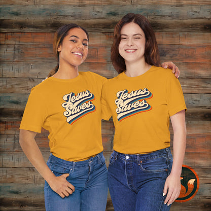 Stylish Jesus Saves Tee, Faith-Based Tee, Unisex Graphic Shirt, Everyday Comfort, Perfect Gift for Believers
