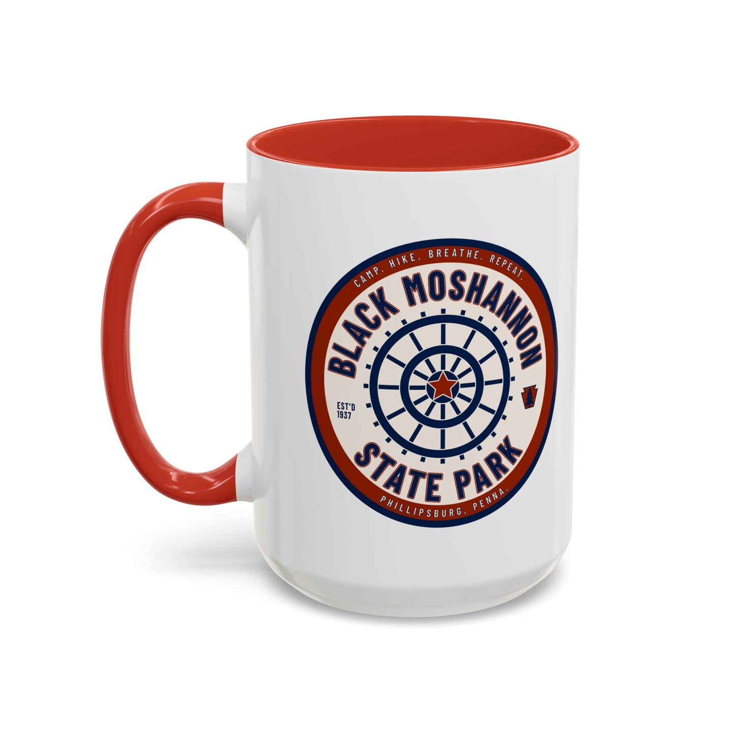 Accent Coffee Mug with Black Moshannion State Park Design - Perfect for Nature Lovers, Hiking Gifts, Outdoor Adventures, Unique Coffee [...]