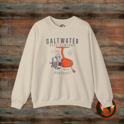 Saltwater Fishing Crewneck Sweatshirt, Unisex Casual Outerwear, Gift for Anglers, Cozy Fishing Apparel, Nautical Style