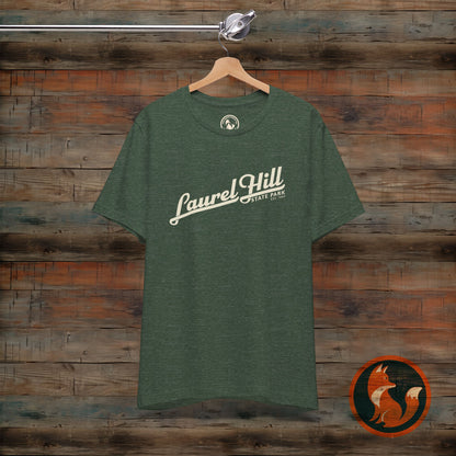 Laurel Hill State Park Tee, Unisex Green Short Sleeve Shirt for Outdoor Lovers, Nature Gift, Adventure Apparel, Hiking T-Shirt, Summer Wear