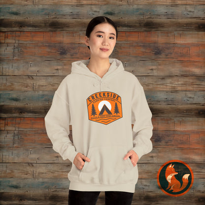 Creekside Retreat Unisex Hoodie, Camping Sweatshirt, Outdoor Adventure Apparel, Cozy Gift for Nature Lovers, Hiking Hooded Sweatshirt
