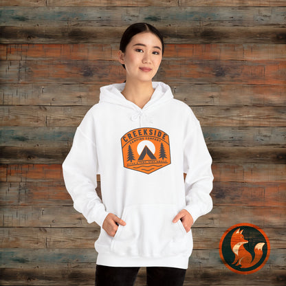 Creekside Retreat Unisex Hoodie, Camping Sweatshirt, Outdoor Adventure Apparel, Cozy Gift for Nature Lovers, Hiking Hooded Sweatshirt