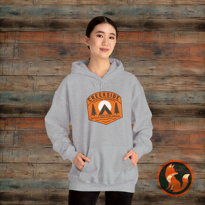 Creekside Retreat Unisex Hoodie, Camping Sweatshirt, Outdoor Adventure Apparel, Cozy Gift for Nature Lovers, Hiking Hooded Sweatshirt