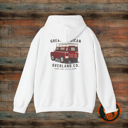 Great American Overland Hoodie - Adventure Sweater for Road Trips, Travel Gift, Outdoor Activities, Vintage Style, Camping Apparel