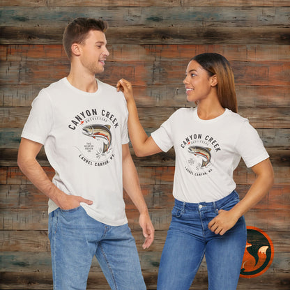 Canyon Creek Vintage Fishing Tee, Unisex Casual Shirt, Outdoor Adventure Apparel, Gift for Anglers, Nature Lover's Tee