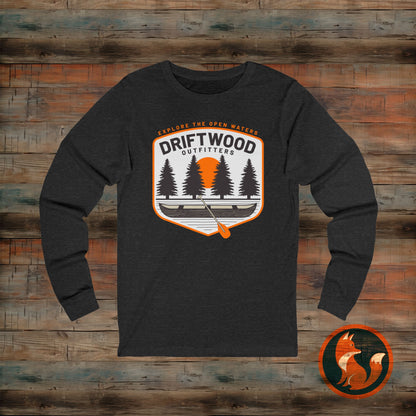 Drift Wood Outfitters Long Sleeve Tee - Unisex Outdoorsy Shirt for Nature Lovers, Camping, Fishing, Hiking, Gift for Adventurers