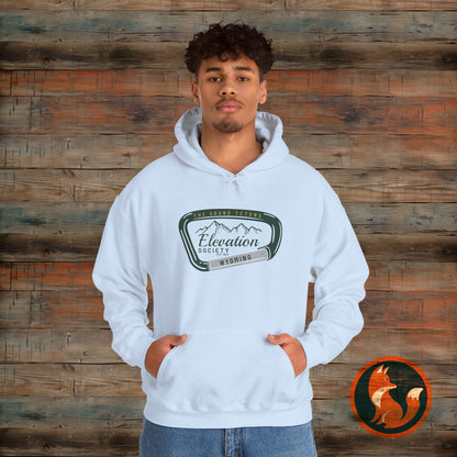 Elevation Society Hoodie, Cozy Unisex Sweatshirt for Outdoor Adventures, Perfect for Friends, Gift for Grads, Casual Wear, Travel