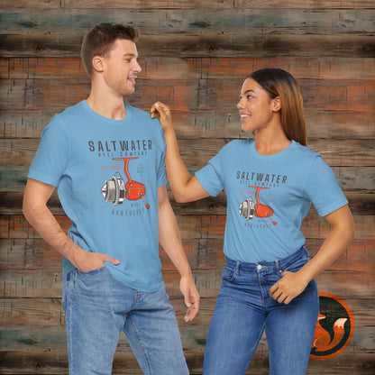 Saltwater Fishing Tee, Vintage Style Shirt, Angler Gift, Beachwear, Casual Outdoor Top, Summer Fishing Apparel