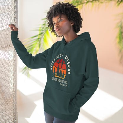Explore More: Cozy Three-Panel Fleece Hoodie, Adventure Sweatshirt, Outdoor Gift, Travel Apparel, Nature Lovers Hoodie