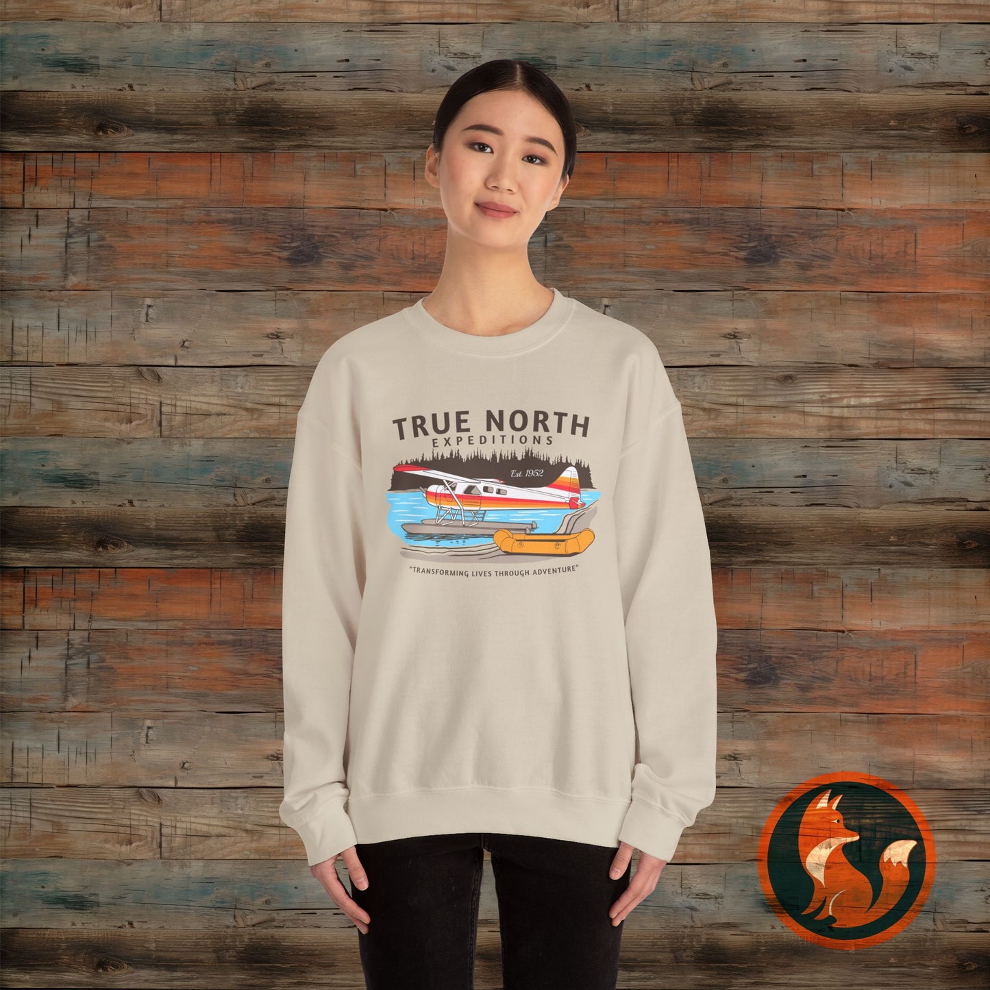 True North Adventure Crewneck Sweatshirt, Cozy Sweatshirt, Nature Lover Gift, Outdoor Apparel, Camping Sweater, Unisex Sweatshirt