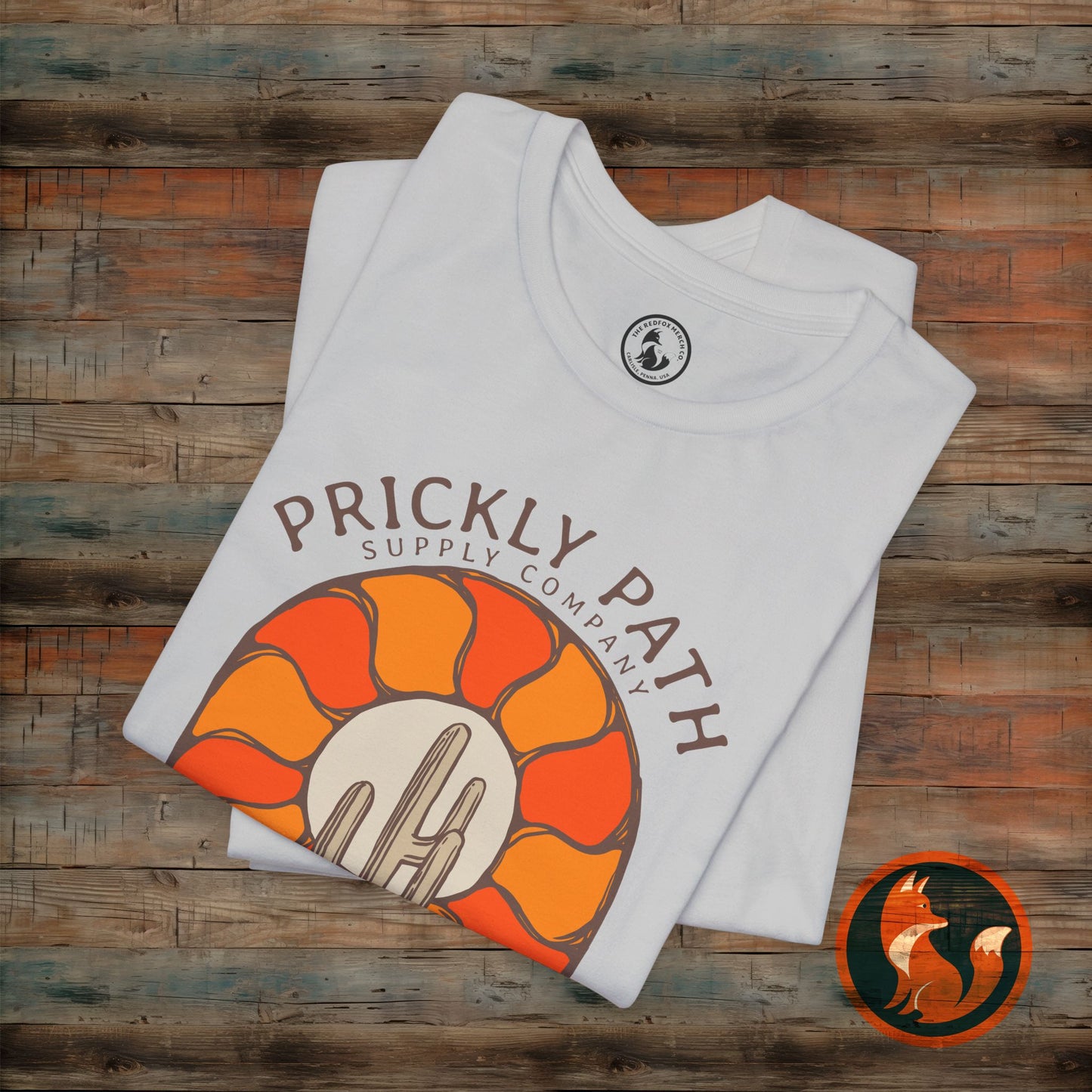 Desert Sunset T-Shirt, Prickly Path Tee, Unisex Graphic Shirt, Outdoor Adventure Apparel, Casual Summer Style