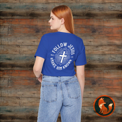 Faith-Inspired Unisex Tee - Follow Jesus Design, Christian Apparel, Inspirational Shirt, Gift for Believers, Religious Tee