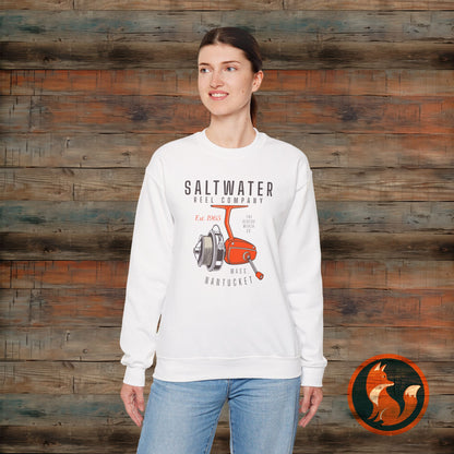 Saltwater Fishing Crewneck Sweatshirt, Unisex Casual Outerwear, Gift for Anglers, Cozy Fishing Apparel, Nautical Style