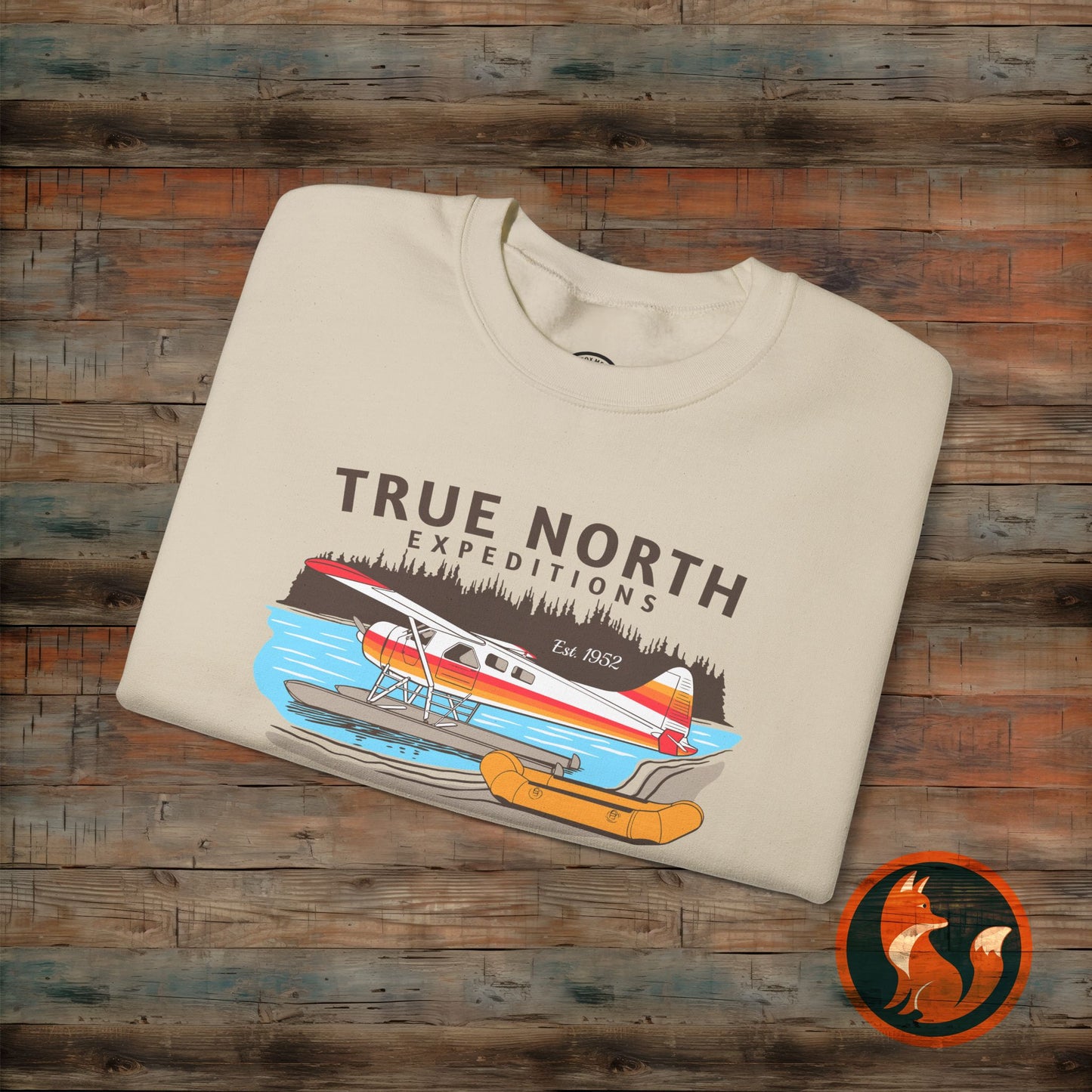 True North Adventure Crewneck Sweatshirt, Cozy Sweatshirt, Nature Lover Gift, Outdoor Apparel, Camping Sweater, Unisex Sweatshirt