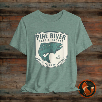 Pine River Fishing Tee - Perfect for Outdoors Enthusiasts, Great for Summer, Father's Day, Fishing Trips, or Just Casual Wear