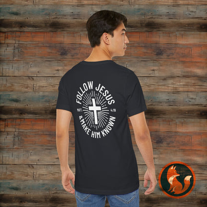 Faith-Inspired Unisex Tee - Follow Jesus Design, Christian Apparel, Inspirational Shirt, Gift for Believers, Religious Tee
