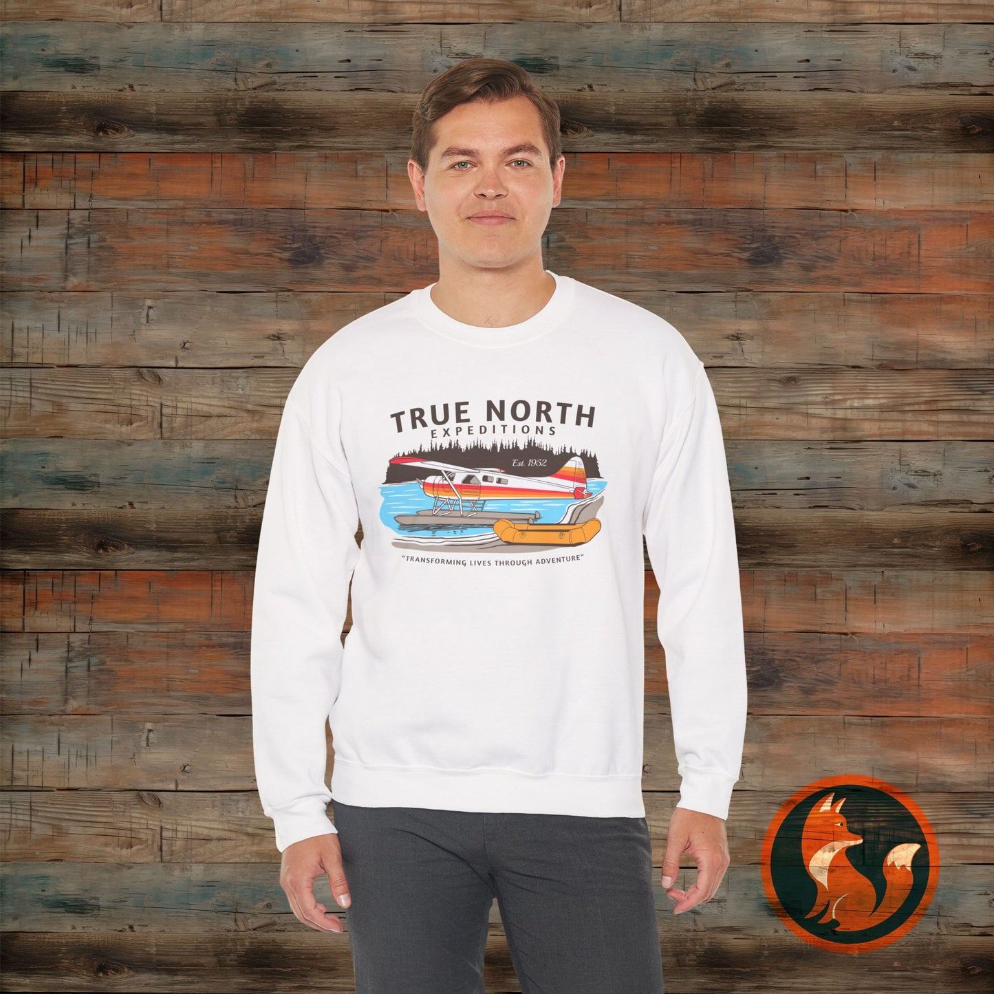 True North Adventure Crewneck Sweatshirt, Cozy Sweatshirt, Nature Lover Gift, Outdoor Apparel, Camping Sweater, Unisex Sweatshirt