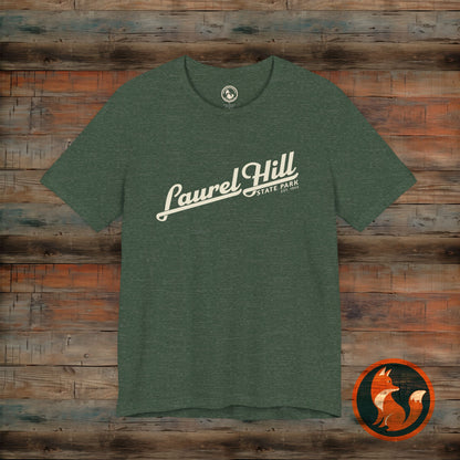 Laurel Hill State Park Tee, Unisex Green Short Sleeve Shirt for Outdoor Lovers, Nature Gift, Adventure Apparel, Hiking T-Shirt, Summer Wear
