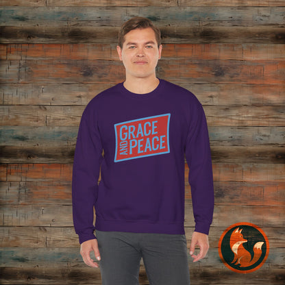 Unisex Crewneck Sweatshirt - Grace and Peace, Cozy Gift, Inspirational Apparel, Fall Fashion, Everyday Wear, Relaxed Style