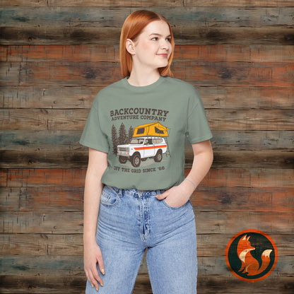 Backcountry Adventure Company Tee, Vintage Camping Shirt, Outdoor Enthusiast Gift, Unisex Graphic Tee, Travel Lover Apparel