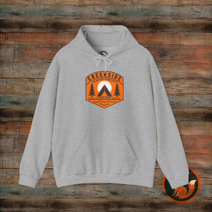 Creekside Retreat Unisex Hoodie, Camping Sweatshirt, Outdoor Adventure Apparel, Cozy Gift for Nature Lovers, Hiking Hooded Sweatshirt