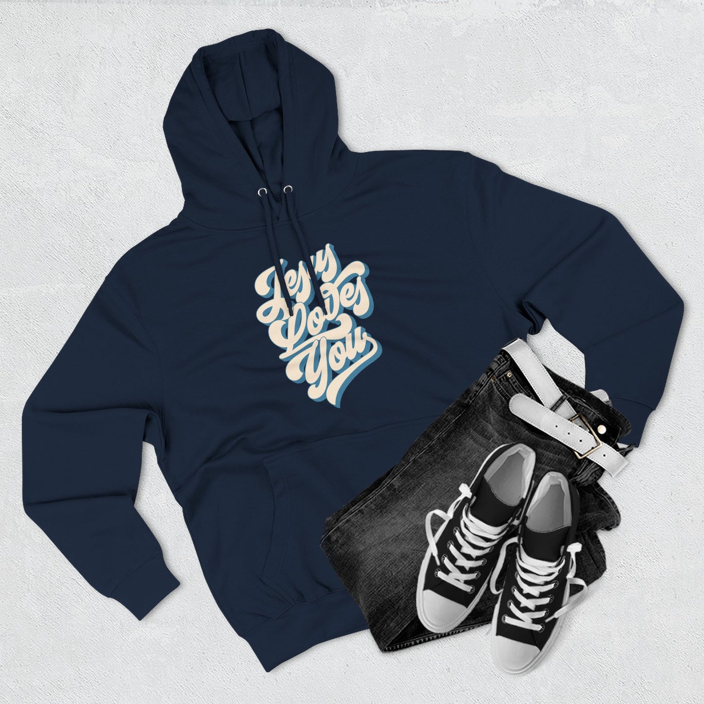 Jesus Loves You Fleece Hoodie - Perfect for Fall and Winter, Casual Wear, Comfortable Fashion, Every Day Essentials