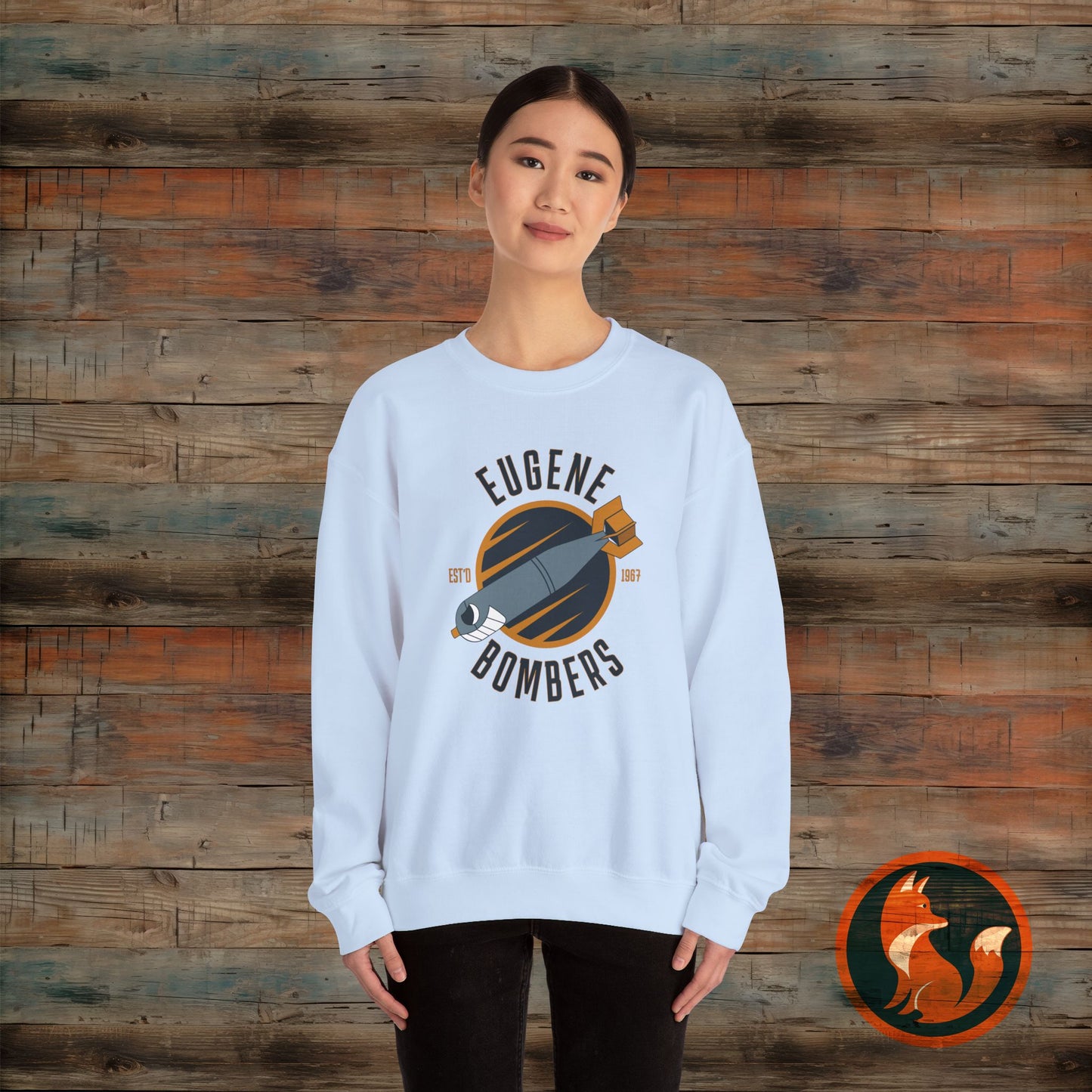 Eugene Bombers Crewneck Sweatshirt - Cozy, Unisex, Sports Apparel, Ideal for Team Spirit, Casual Wear, Gifts for Fans