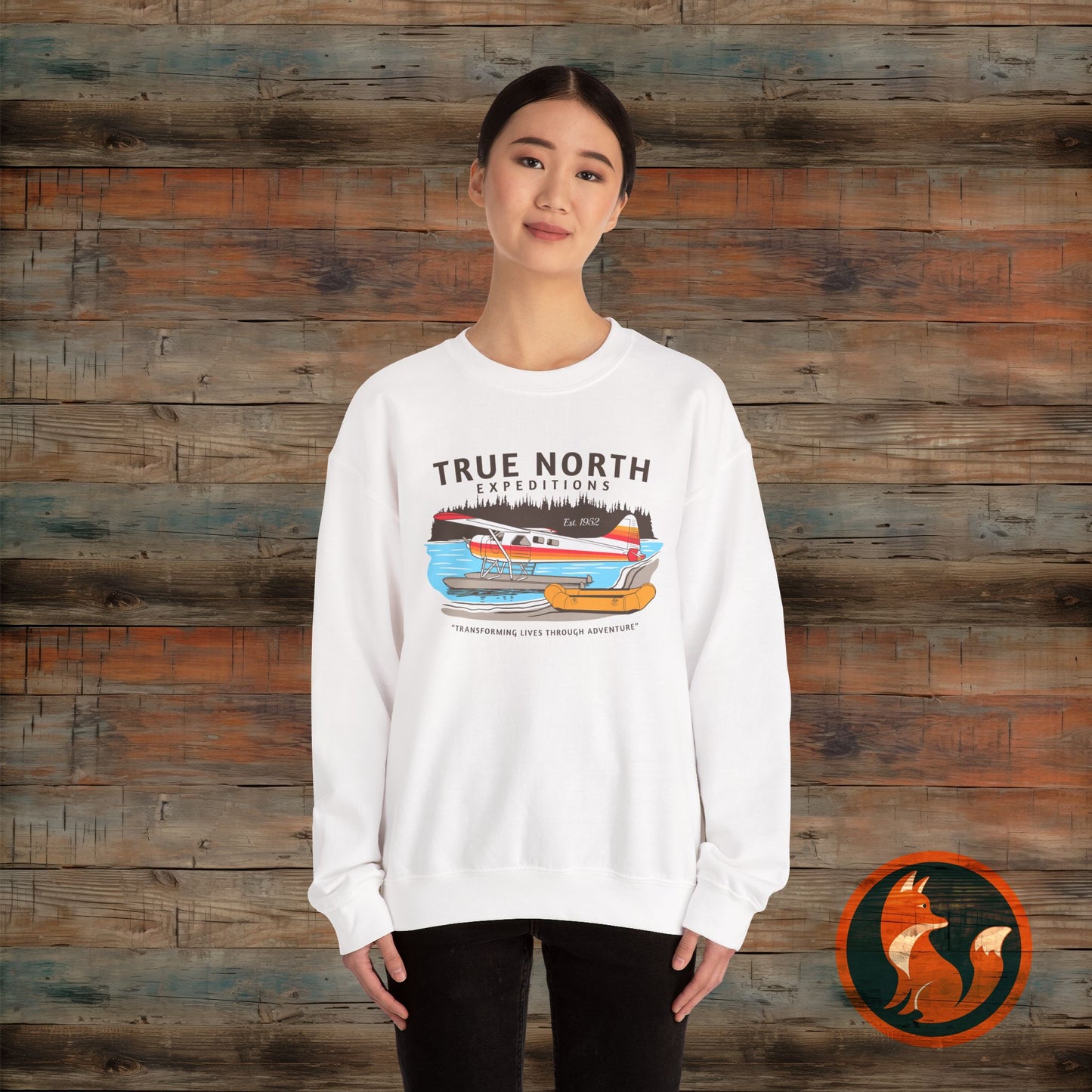 True North Adventure Crewneck Sweatshirt, Cozy Sweatshirt, Nature Lover Gift, Outdoor Apparel, Camping Sweater, Unisex Sweatshirt