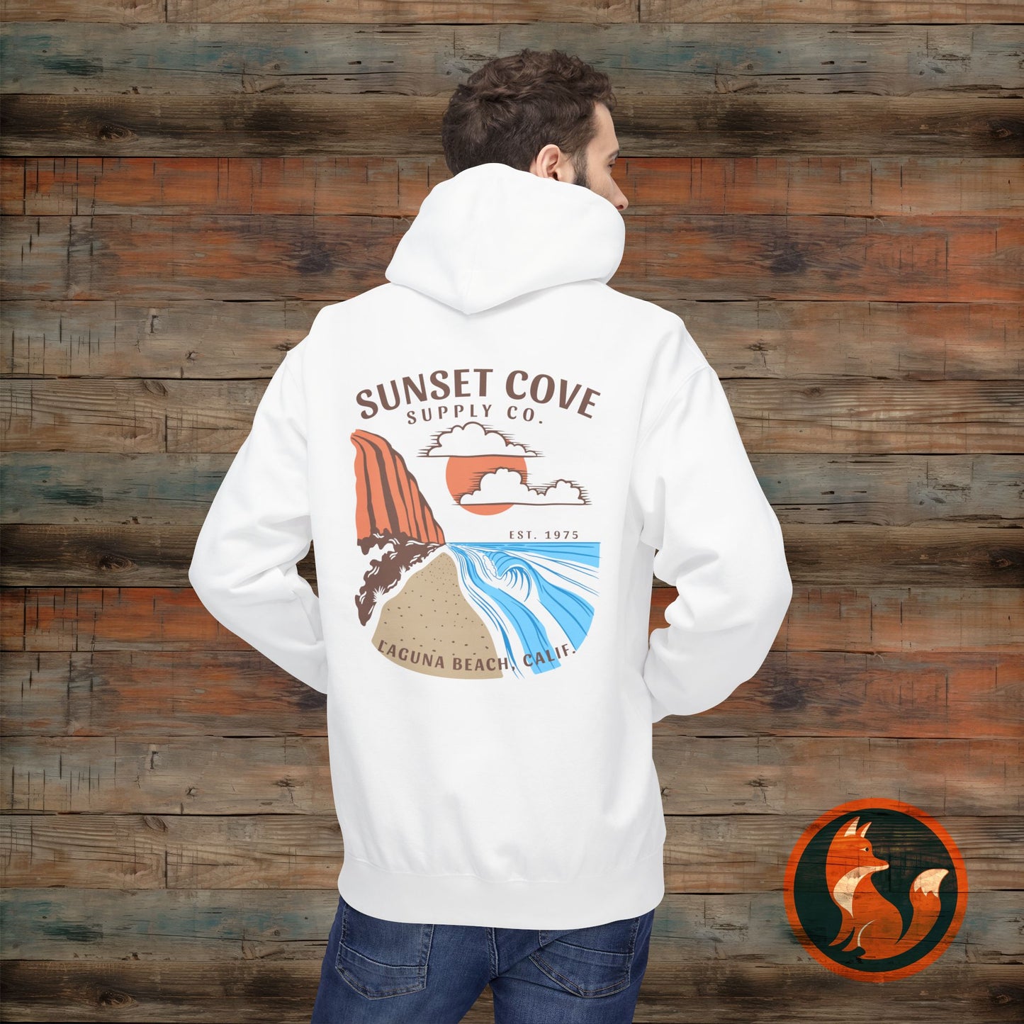 Laguna Beach Sunset Hoodie, Cozy Beachwear, Gift for Him/Her, Summer Apparel, Trendy Fleece