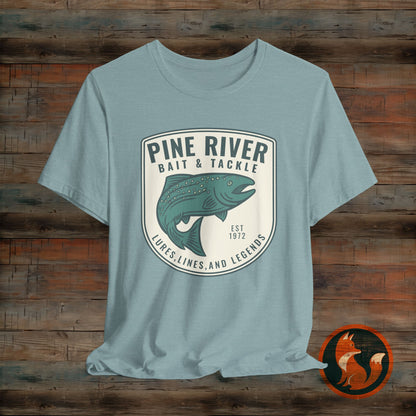 Pine River Fishing Tee - Perfect for Outdoors Enthusiasts, Great for Summer, Father's Day, Fishing Trips, or Just Casual Wear