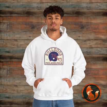Vintage Bulldogs Hoodie, Unisex Sports Sweatshirt, Philadelphia Apparel, Cozy Game Day Gear, Unique Gift for Him/Her