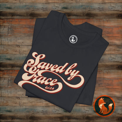 Saved by Grace Unisex Tee, Casual Faith Shirt, Inspirational T-shirt, Christian Apparel, Gift for Believers