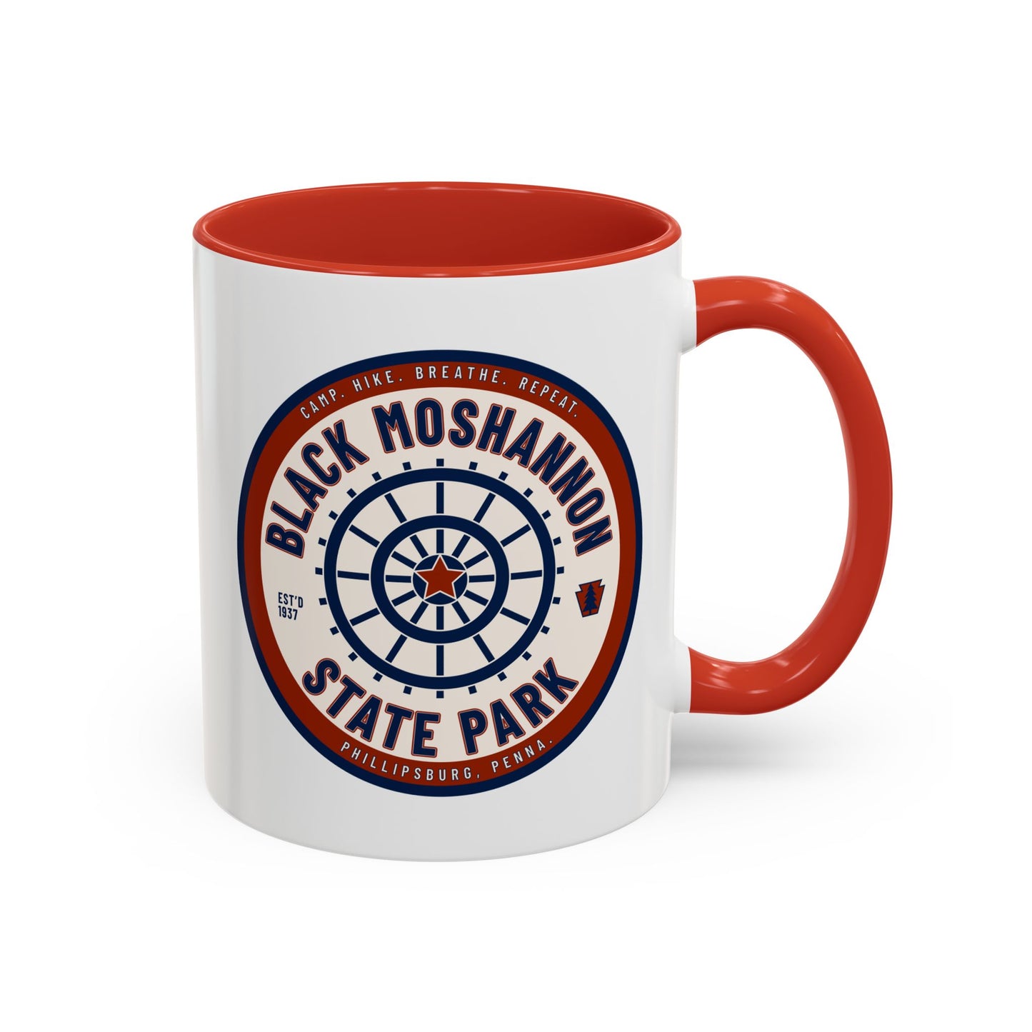 Accent Coffee Mug with Black Moshannion State Park Design - Perfect for Nature Lovers, Hiking Gifts, Outdoor Adventures, Unique Coffee [...]