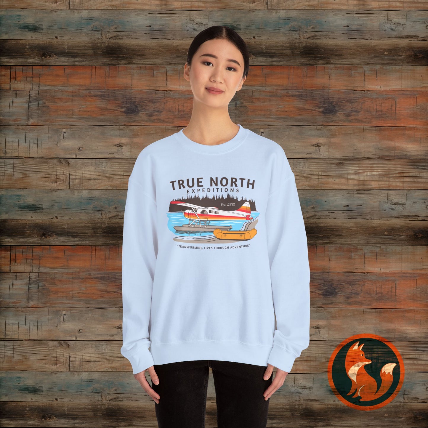 True North Adventure Crewneck Sweatshirt, Cozy Sweatshirt, Nature Lover Gift, Outdoor Apparel, Camping Sweater, Unisex Sweatshirt