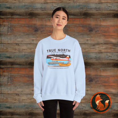 True North Adventure Crewneck Sweatshirt, Cozy Sweatshirt, Nature Lover Gift, Outdoor Apparel, Camping Sweater, Unisex Sweatshirt