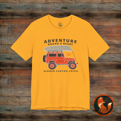 Adventure Bound & Ready Tee, Unisex T-Shirt, Outdoor Apparel, Camping Gift, Travel Shirt, Adventure Lover's Top
