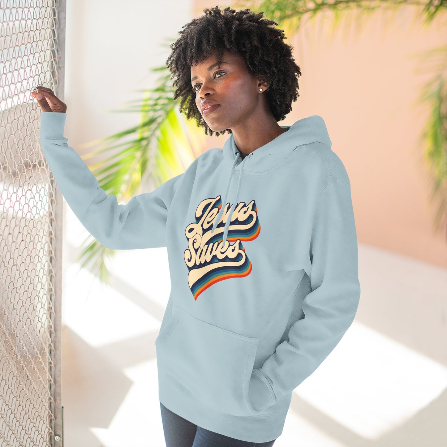 Vintage Jesus Saves Fleece Hoodie, Cozy Religious Sweatshirt, Faith-based Gift, Winter Wardrobe Essential, Perfect for Church Events